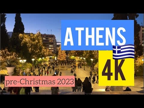 Night Vibes in Athens Greece 4K 🇬🇷 Pre Christmas 🎅 Center Walk 2023