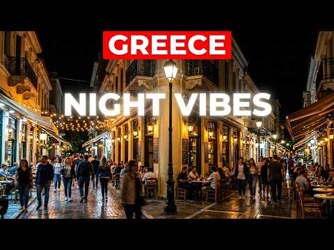 How Athens in Greece Looks in the Night? POV Walk Through Athens Center!