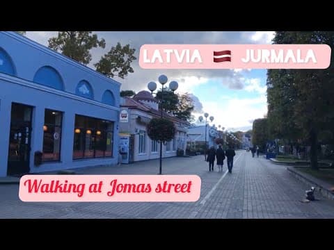 Latvia 🇱🇻 Jurmala. Jomas Street Walk to Maiori Train Station