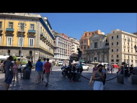 Naples Italy 🇮🇹  Napoli Center Beautiful City Walk in Santa Lucia - piazza del Plebiscito
