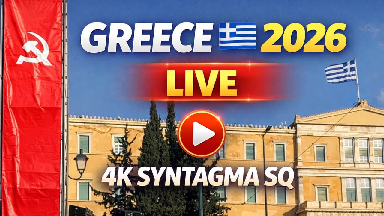 ATHENS 4K Live Cam Syntagma Square 2026 | Real Time Street Views Greece